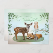 ウッドランドフォレストクリーシブズフラットサンキューカード サンキューカード (正面/裏面)