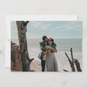 ウッドランドフォレストグリーンモダンパインズ結婚ズ 招待状 (裏面)