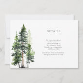 ウッドランドフォレストグリーンモダンパイン結婚ズ/詳細 招待状 (裏面)