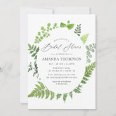 ウッドランドフォレストグリーンリーブライダルシャワー 招待状 (正面)