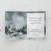 ウッドランドフォレストスタッグホリデーグリーティング シーズンカード (内部)