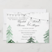 ウッドランドフォレストストリングライト結婚ズ 招待状 (正面)