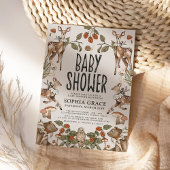 ウッドランドフォレストストーリーブックベビーシャワー 招待状