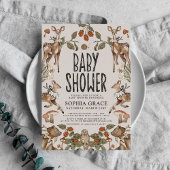 ウッドランドフォレストストーリーブックベビーシャワー 招待状