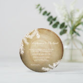 ウッドランドフォレストセンターカットウッドツリートランク結婚ズ 招待状 (スタンド正面)