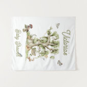 ウッドランドフォレストツリークレードル動物の赤ちゃんシャワー タペストリー (正面(横))