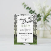 ウッドランドフォレストツリーズマウンテン日付を保存 案内ポストカード (スタンド正面)