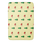 ウッドランドフォレストツリーパターンコージー自然デザイン バスマット (正面縦)