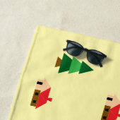 ウッドランドフォレストツリーパターンコージー自然デザイン ビーチタオル (インサイチュ)