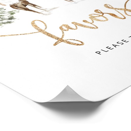 ウッドランドフォレストディアウィンターの好意 ポスター (角)