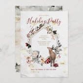 ウッドランドフォレストディアフローラホリデーパーティー 招待状 (正面/裏面)