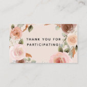 ウッドランドフォレストディアベアフローラ赤ちゃんシャワー本 名刺 (裏面)