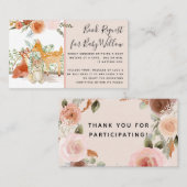 ウッドランドフォレストディアベアフローラ赤ちゃんシャワー本 名刺 (正面/裏面)