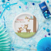 ウッドランドフォレストディアベビーシャワーパーティー用品 ペーパープレート (パーティー)