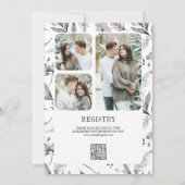 ウッドランドフォレストディアーQRコードフォトブライダルシャワー 招待状 (裏面)