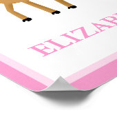 ウッドランドフォレストディア名前をカスタムするプリント ポスター (角)