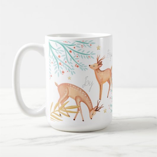 ウッドランドフォレストトインデナー&クリスマスツリーシーン コーヒーマグカップ (左)