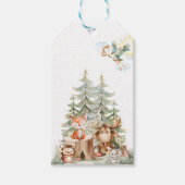 ウッドランドフォレストニュートラル赤ちゃんシャワー ギフトタグ (正面)