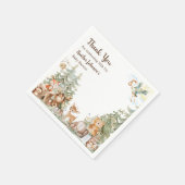 ウッドランドフォレストニュートラル赤ちゃんシャワー スタンダードカクテルナプキン (角)