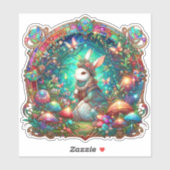 ウッドランドフォレストバニーカラフルアールヌーボーイースター シール (シート)