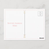 ウッドランドフォレストバニーピンクフローラ赤ちゃんシャワー ポストカード (裏面)