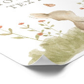 ウッドランドフォレストバニーベビーシャワーカスタム文字 ポスター (角)