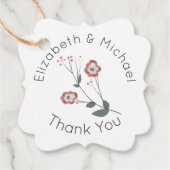 ウッドランドフォレストフラワーサンキュークラフトメッセージカード フェイバータグ (正面)