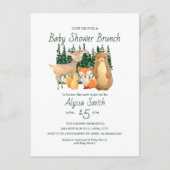 ウッドランドフォレストフレンズ赤ちゃんシャワーブランチ ポストカード (正面)
