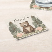 ウッドランドフォレストベア スクエアペーパーコースター (アングル)