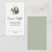 ウッドランドフォレストベビーシャワーおむつラッフルチケット エンクロージャーカード (正面/裏面)