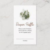 ウッドランドフォレストベビーシャワーおむつラッフルチケット エンクロージャーカード (正面)