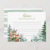 ウッドランドフォレストベビーシャワーアドバイスforママ エンクロージャーカード (正面/裏面)
