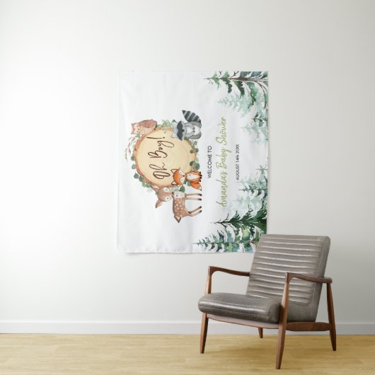 ウッドランドフォレストベビーシャワーウェルカムタペストリー タペストリー (インサイチュ)