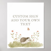 ウッドランドフォレストベビーシャワーカスタム文字 ポスター (正面)