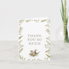 ウッドランドフォレストベビーシャワーサンキューカード 招待状