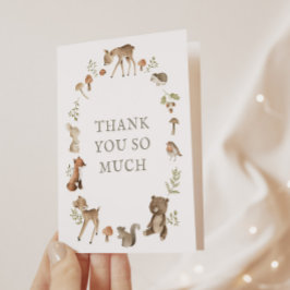ウッドランドフォレストベビーシャワーサンキューカード 招待状