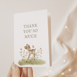 ウッドランドフォレストベビーシャワーサンキューカード 招待状
