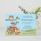 ウッドランドフォレストベビーシャワー招待状 招待状 (スタンド正面)