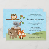 ウッドランドフォレストベビーシャワー招待状 招待状 (正面/裏面)