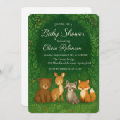 ウッドランドフォレストベビーシャワー招待状 招待状 (正面/裏面)