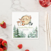 ウッドランドフォレストベビーシャワー紙 スタンダードカクテルナプキン (インサイチュ)