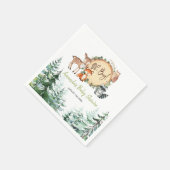 ウッドランドフォレストベビーシャワー紙 スタンダードカクテルナプキン (角)