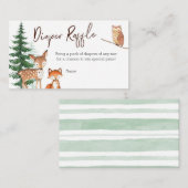 ウッドランドフォレストベビーシャワー – おむつラッフルカード エンクロージャーカード (正面/裏面)