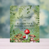 ウッドランドフォレストマッシュルームのスクリプトウェルカムサイン アクリルサイン (ニュートラル)