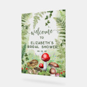 ウッドランドフォレストマッシュルームのスクリプトウェルカムサイン アクリルサイン (傾斜)