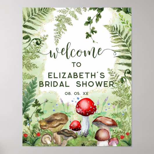 ウッドランドフォレストマッシュルームシダのスクリプトへようこそ ポスター (正面)