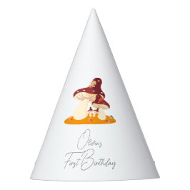 ウッドランドフォレストマッシュルームファースト誕生日 パーティーハット