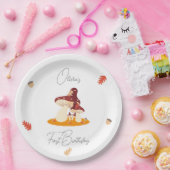 ウッドランドフォレストマッシュルームファースト誕生日 ペーパープレート (パーティー)