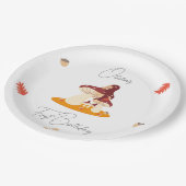 ウッドランドフォレストマッシュルームファースト誕生日 ペーパープレート (アングル)