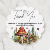 ウッドランドフォレストマッシュルームベイビーシャワー秋感謝してい フェイバータグ (裏面)